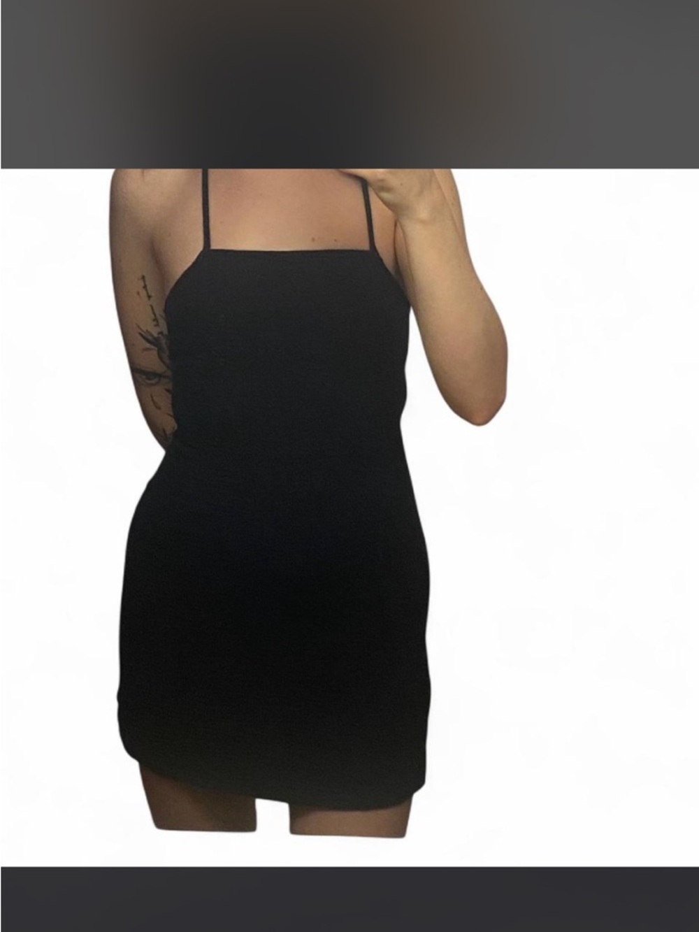 Women's Black Spaghetti Strap Mini Dress